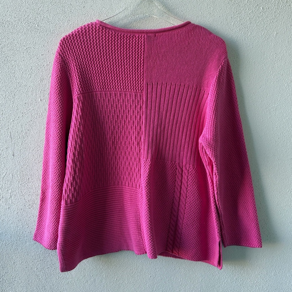 Appleseed’s LP Pink Long Sleeve Rolled Neckline Cotton Sweater Casual Office - Picture 3 of 13